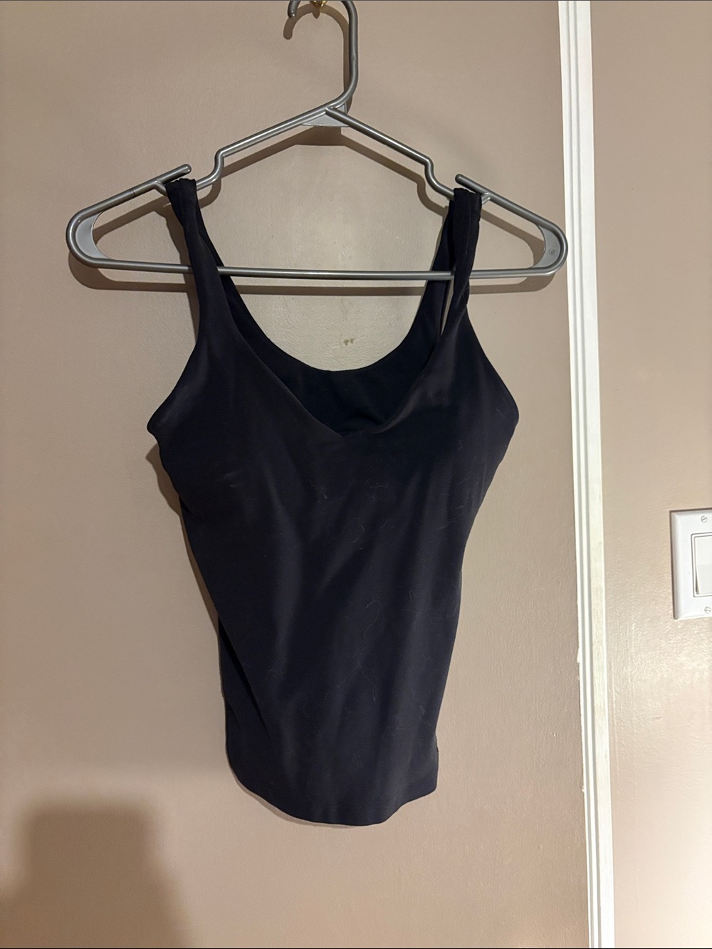 lululemon athletica Black Align Tank with built in bra and Wide Straps size 4